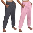 thumbnail image 2 of DJskiyers Joggers for Women High Waist Workout Yoga Sweatpants Plus Size Warm Lounge Pants with Pockets 2 Pc, 2 of 9