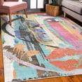 thumbnail image 3 of Abstract Area Rug with Non-Slip Backing, Woman Face Art Composition Paint Strokes and Splashes Eye Red Lips Grungy Artwork, Quality Carpet for Bedroom and Room, 6.6' X 9.6', Multicolor, by Ambesonne, 3 of 6
