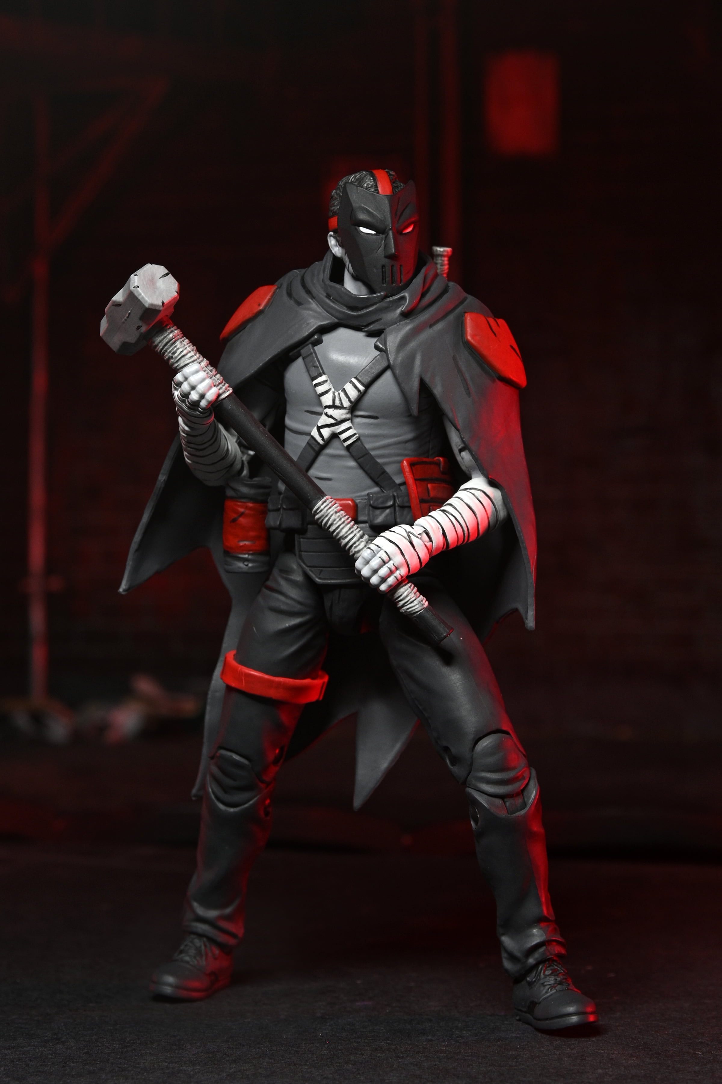 NECA Teenage Mutant Ninja Turtles: "The Last Ronin" The Lost Years Night Watcher Casey Action Figure with Removable Hood and Sledgehammer (7")