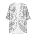 thumbnail image 5 of Sokhug Kimonos for Women Floral Short Sleeve Cardigan Summer Casual Loose Open Front Beach Cover Up Chiffon Resort Wear, 5 of 5