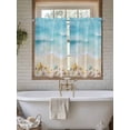 thumbnail image 4 of Blue Waves Bathroom Window Curtain, Summer Beach Starfish Coastal Nautical Ocean Light Filtering Coffee Kitchen Curtains, Bedroom Living Room Curtains 2 Panel 84"x54", 4 of 6
