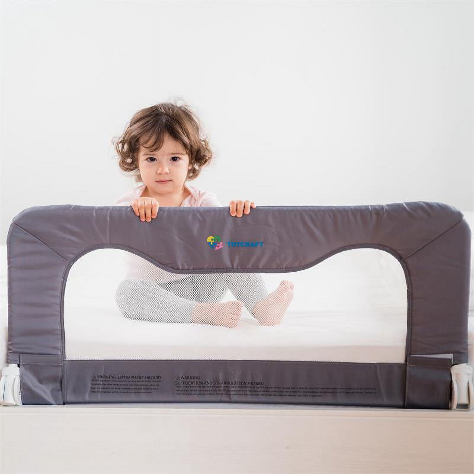 TotCraft Cecily 3 ft. Toddler Bed Rail for All Bed Size - Grey