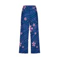 thumbnail image 5 of Nrmvnmi Womens Casual Linen Pants Straight Leg Drawstring Elastic High Waist Loose Floral Prints Comfy Trousers with Pockets Mothers Day Gifts For Her, 5 of 5