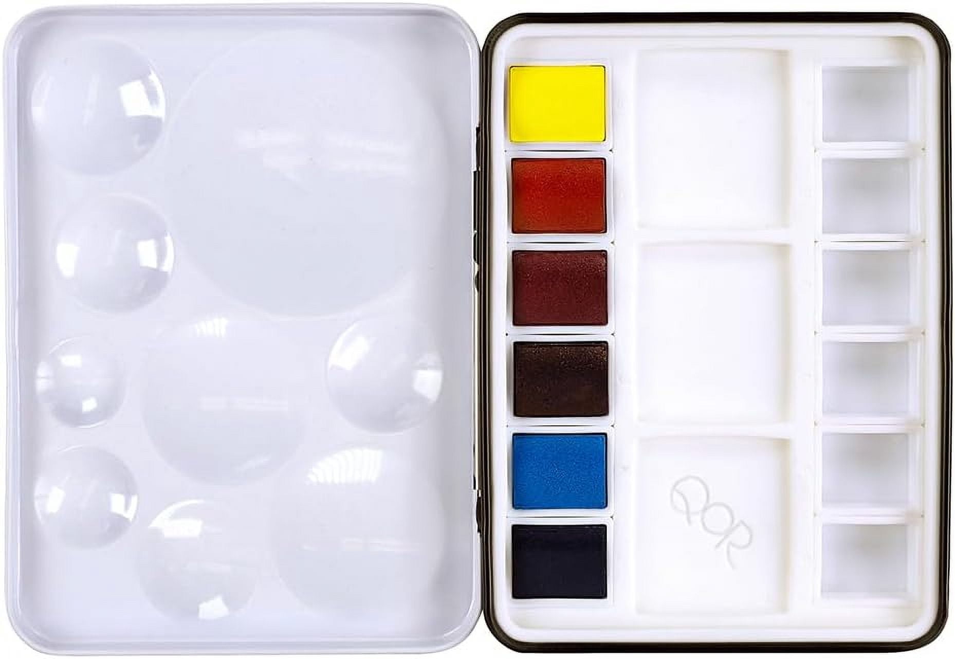 QoR Intensity Half Pan Set by GOLDEN, 6 Half Pan Watercolors, Professional Watercolor Paint Set