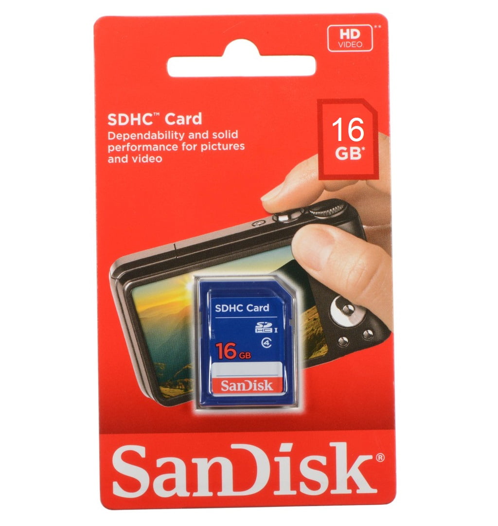 SanDisk 16GB Class 4 SDHC Flash Memory Card - 2 Pack SDSDB2L-016G-B35 Retail Package