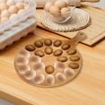 thumbnail image 7 of Guoxxzi Reversible Deviled Egg Platter & Charcuterie Board 24 Holes, Arabic Wood Thicken Egg Tray Countertop Chicken Egg Container, Cutting Board, Cheese Board, Serving Platter & Deviled Egg Carrier, 7 of 7