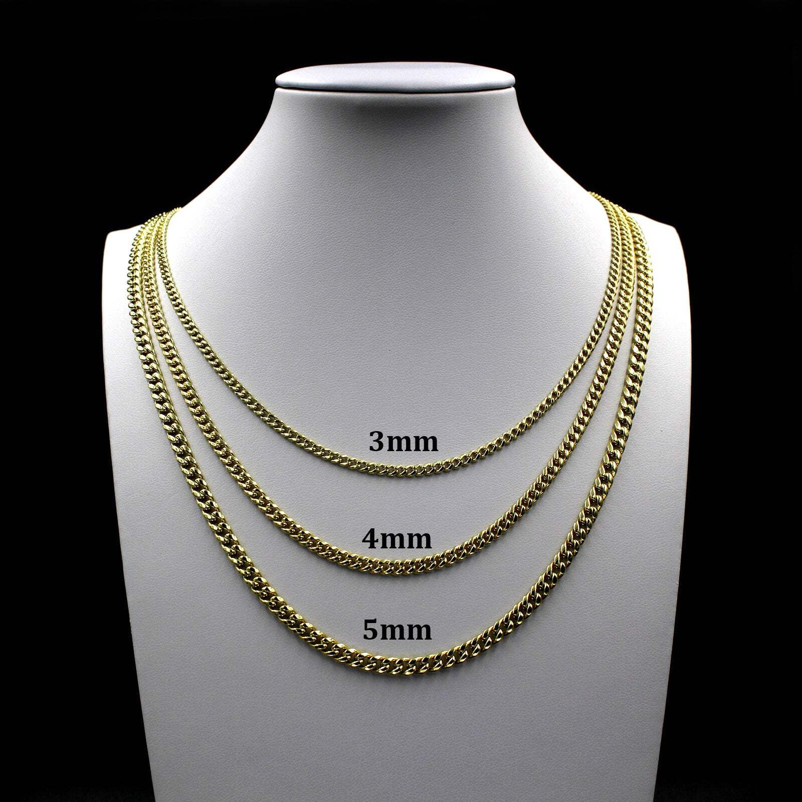 アクセサリー 10K yellow gold Miami cuban link chain 3 10K Yellow Gold Solid Miami Cuban Link Chain 11mm Box Clasp