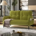 thumbnail image 7 of 47" Small Loveseat Sofa Couch for Small Spaces,Corduroy Upholstered 2-Seater Love Seats for Apartment, Bedroom,Office,Green, 7 of 7