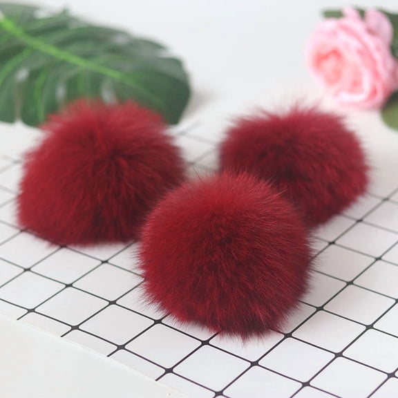 ERDOUY 15pcs 3.15in Fuzzy Pom Pom Balls, Bulk Craft Pendants, Decorative Fuzzy Ball Accessories for DIY Projects,Dark Red