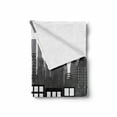 thumbnail image 2 of American Soft Flannel Fleece Throw Blanket, National Liberty Statue Skyscraper Landscape American Architecture Pattern, Cozy Plush for Indoor and Outdoor Use, 60" x 80", Black White, by Ambesonne, 2 of 6