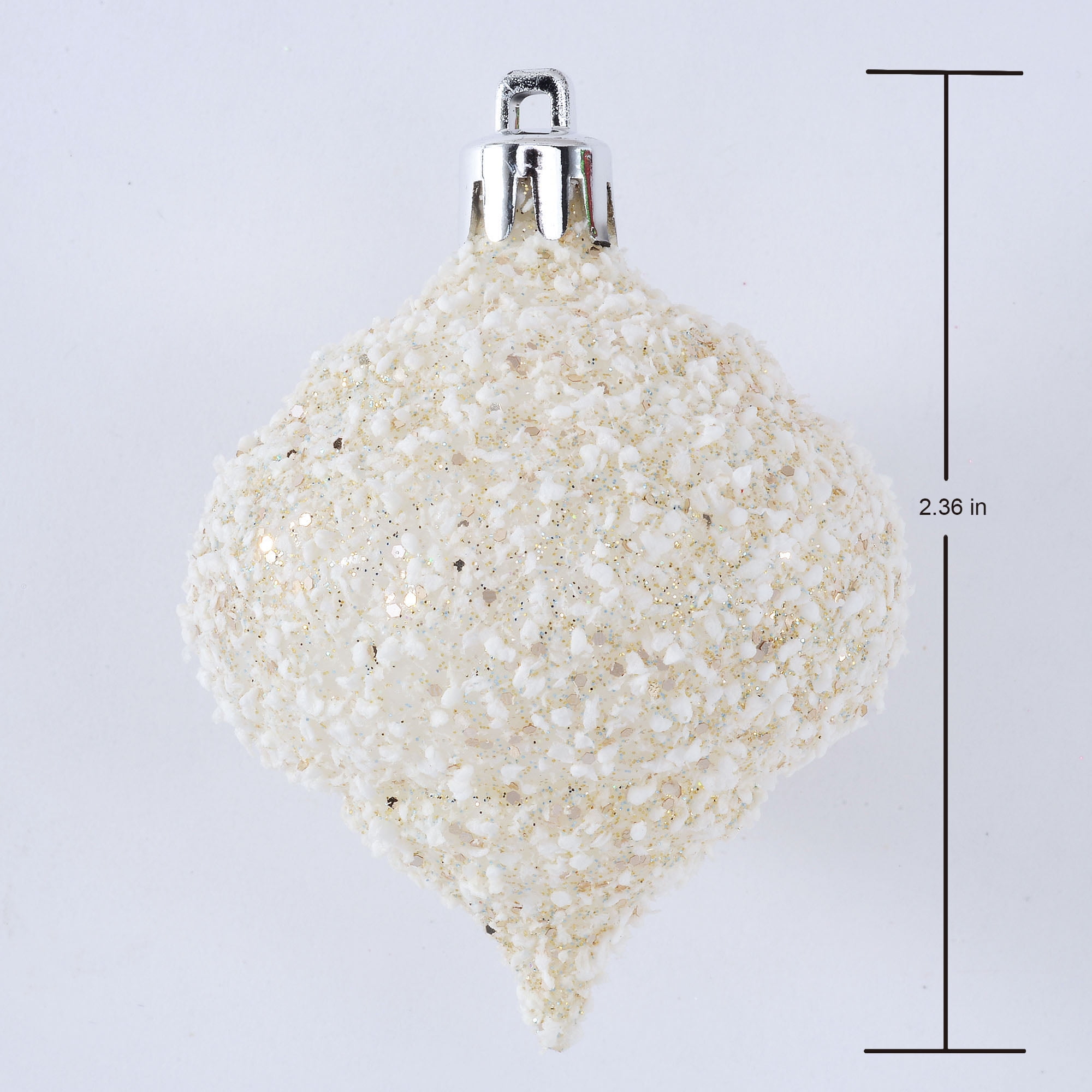 Holiday Time 60 mm Christmas Shatterproof Ornaments, Champagne Gold and White, 40-Count