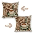 thumbnail image 3 of Pillow Cover Coffee Boho Floral Green Brown Farmhouse Pillow Covers Vintage Style Coffee Outdoor Pillow Cover 16"x16" Home Sofa Decor Pillowcase, 3 of 7