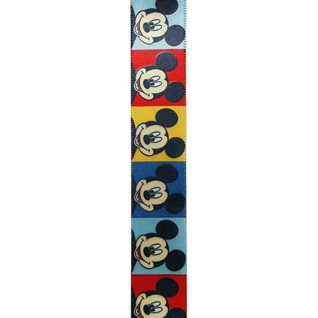 Offray, Block Heads Mickey Mouse Craft Ribbon, 7/8-Inch by 9-Feet, 7/8 Inch x