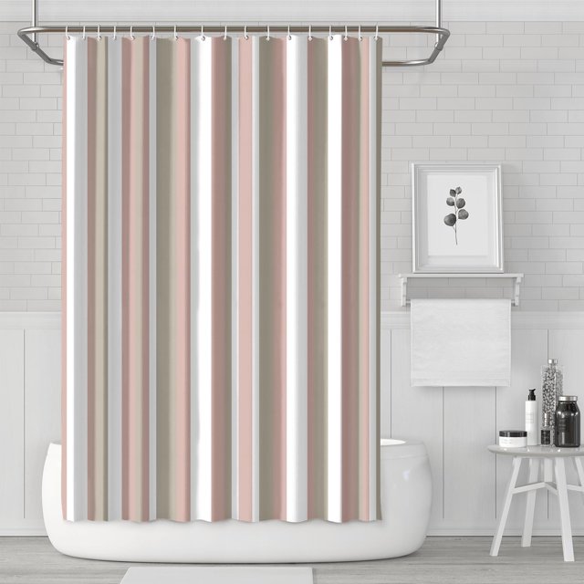 Ensemble de Rideau de Douche avec Doublure à Boutons-Pression, Tissage Gaufré Multicolore Arc-en-Ciel (5) Rideaux de Douche Doublure de Douche Réutilisable, Rideau de Bain en Polyester Décoratif, 72x72 Pouces