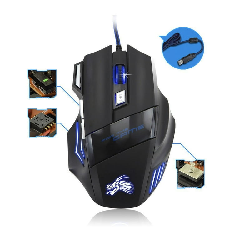 高質 7 5500DPI Button For Mice Mouse Gaming Wired USB Optical LED ゲーミングマウス