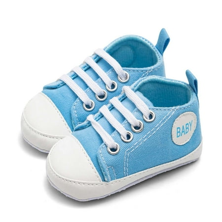 

Tejiojio Summer 2023 Clearance Newborn Infant Baby Boys Girls Sandals Solid Canvas Anti-slip Soft Shoes