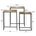 thumbnail image 2 of DecMode 20" x 24" Gold Aluminum Geometric Accent Table with Black Stands, 3-Pieces, 2 of 9