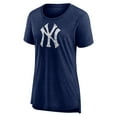 thumbnail image 2 of Women's Navy New York Yankees Weathered Official Logo Tri-Blend T-Shirt, 2 of 3