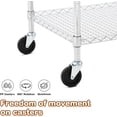 thumbnail image 7 of Lumiparty Heavy Duty 3-Tier Rolling Utility Cart, Wire Rack Cart On Wheels, for Kitchen Pantry Steel Frame with Handle & Shelves, Silver, 7 of 7