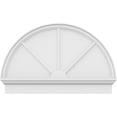 thumbnail image 3 of Ekena Millwork 42"W x 27-3/4"H x 2-3/4"P Half Round 3 Spoke Architectural Grade PVC Combination Pediment, 3 of 7