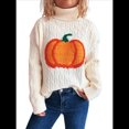 thumbnail image 3 of Suéter de Cuello Alto con Flores Torcidas para Mujer, de Larga, Informal, Cálido, para Otoño e Invierno L, 3 of 10