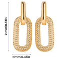 thumbnail image 3 of SUSHANG Oval Zirconia Earrings Earrings European and American High End Full Diamond Oval Earrings Simple Inlaid Zircon Earrings Vintage Metal Gold Plated Rose Ear Buckles, 3 of 9