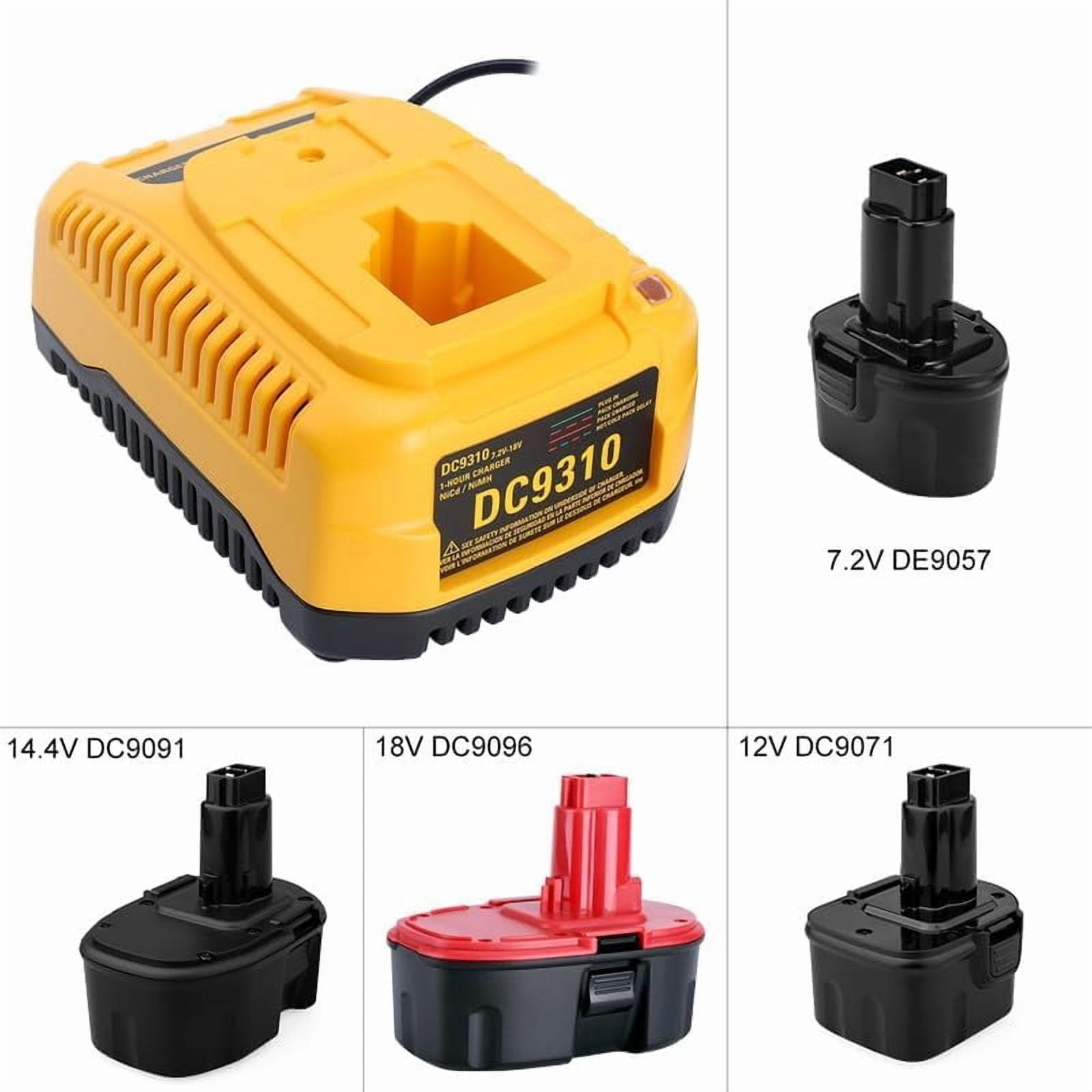 DC9310 Charger Compatible with DeWalt 18V NiCad NiMh DC9096 DC9098 DC9099 DW9099 DW9072 DW9057 DW9091 DW9094 DC9071 DW9062 DC9091 Power Tool Battery Charger