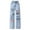 Light Blue#9527, variant on BOOMNY Girl's Baggy Jeans Wide Leg Jeans for Girl Trendy Letter Graphic Y2K Buttons Lightweight Loose Fit Soft Denim Pants With Pocket
