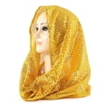 thumbnail image 2 of Yvsxxv Yellow Sequin Head Wrap Bandana, Sparkly Fashion Hair Scarf, 16.54*17.72inch, 2 of 7