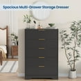 thumbnail image 6 of Fluted Dresser for Bedroom,5 Drawer Dressers, Wood Tall Dresser Storage Organizer, Chest of Drawers with 5 Drawers,Modern Bedroom Chest for Closet Hallway, Entryway, Living Room, 6 of 9