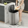 thumbnail image 6 of Mrbin Stainless Steel Kitchen Trash Can with Lid and Odor Filter, 13gal / 50L Step Tall Kitchen Pedal Garbage Pail, Commercial Large Rectangle Office Waste Basket for Bathroom, Garage, Eclipse Grey, 6 of 9