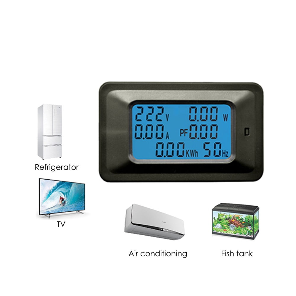 AC 110V-250V 100A LCD Digital Panel Power Watt Meter Monitor Voltmeter Ammeter