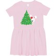 thumbnail image 3 of Inktastic Christmas Bunny, White Bunny, Christmas Tree, Xmas Girls Toddler Dress, 3 of 5