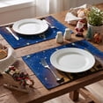 thumbnail image 4 of Smile The Lord Blue Sky Christmas Placemats Set of 4, 12x18 Inch Seasonal Winter Holy Night Table Mats, 4 of 7