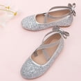 thumbnail image 6 of newwalpole Mary Jane Flats for Toddler Girls Little Kids Glittery Dress Princess Wedding Ballet Shoes Silver for Size 12, 6 of 7