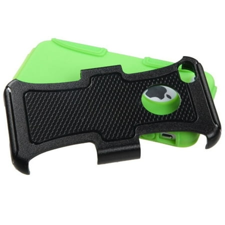 Insten Natural Black Electric Green Frosted Fusion Protector Case For APPLE iPhone 4 4S