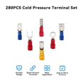 thumbnail image 3 of Conectores eléctricos, 280 conectores de cable de anillo con terminal de engarzado, terminal aislado macho/hembra de 2,8 mm/4,8 mm/6,3 mm, AWG 22-10, rojo, azul, amarillo, 3 of 5