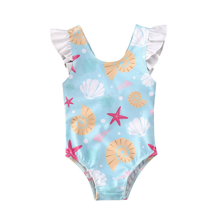

Wallarenea Baby Girls Ruffle Bow Swimwear Swimsuit Bathing Suit Bikini Beachwear