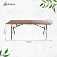 thumbnail image 2 of Mesa Portatil Plastico Portafolio Plegable 180cm Cafe JARDIMANÍA JM-M180Brown, 2 of 6