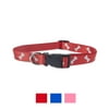 Vibrant Life Nylon/Polyester Fashion Dog Collar, Red Bones, Medium