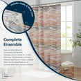 thumbnail image 6 of Mainstays 14-Piece Abstract Wave Shower Curtain Set – 72" x 72" Fabric Curtain, PEVA Liner & Metal Hooks, Moisture-Repellent, Machine Washable, 6 of 11