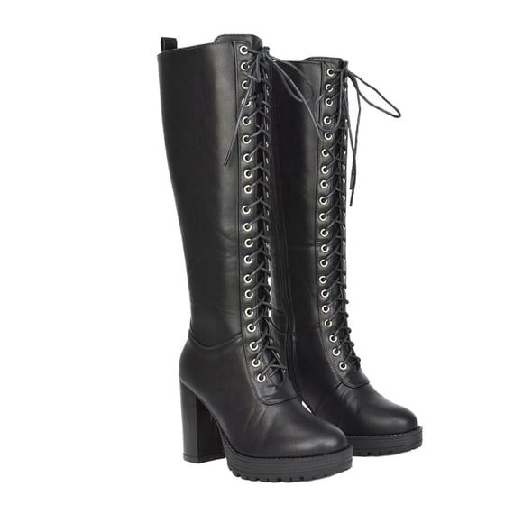 XY London Womens Ruthie Platform Knee-High Boots