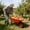 Red, variant on Weetoo Steel Wheelbarrow Garden Cart with 2-Wheel, 15" Pneumatic Tires, Heavy Duty 300 LBS Capacity & Dump Function, Blue