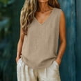 thumbnail image 2 of Turilly New Arrivals Womens V-Neck Sleeveless Top Fashion Ladies Solid Color Casual Tanks with Front Pocket, 2 of 6