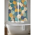 thumbnail image 5 of Teal Yellow Circle Sheer Curtains 63 Inch Length 2 Panels Set, Geometric Abstract Art Voile Window Treatment Rod Pocket Curtains Sheers Drapes for Bedroom/Living Room/Kitchen 52x"63"x2, 5 of 7