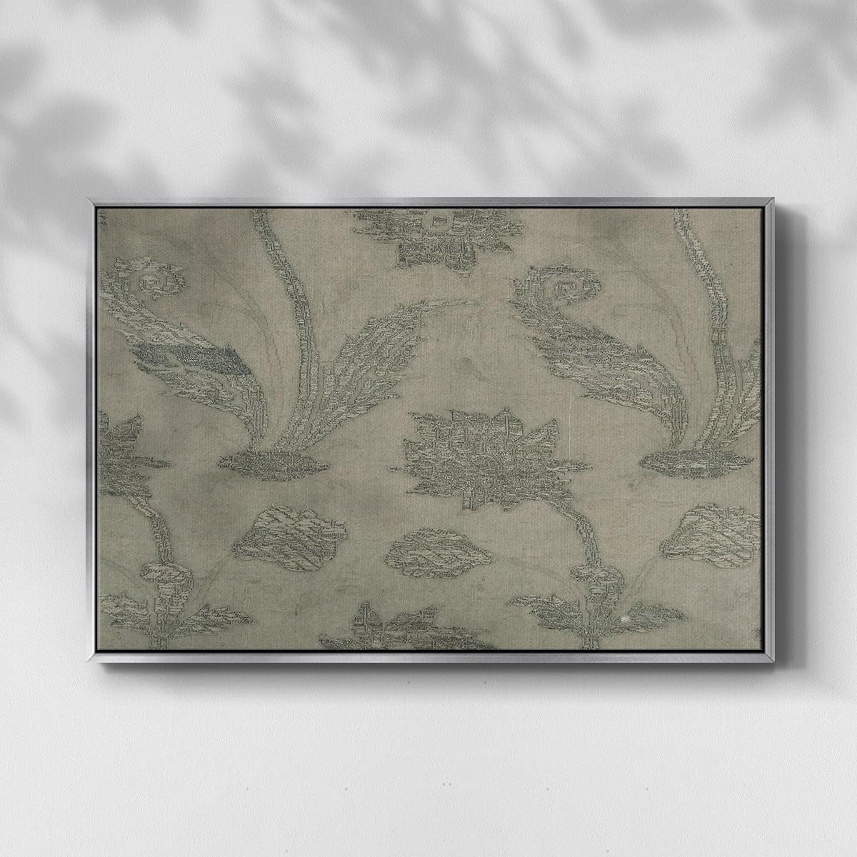 Vintage Abstract Print-XV Framed in Silver Wood Gallery Wrapped Canvas 25 in. x 37 in.
