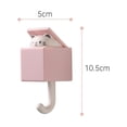 thumbnail image 4 of Hay Un Video ~ Gancho para Gato Creativo Sin Perforaciones Gancho para Ropa Gancho Sin Rastro Sin Gancho para Clavos Llave Entrada Gancho Adhesivo Individual (gato Rosa), 4 of 5