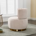 thumbnail image 3 of Furvclv Modern 360° Swivel Accent Chair, Velvet Round Barrel Chair With Hardwood Frame, Wide Upholstered Single Sofa Chairs For Living Room, Bedroom, Kids Room, 3 of 9
