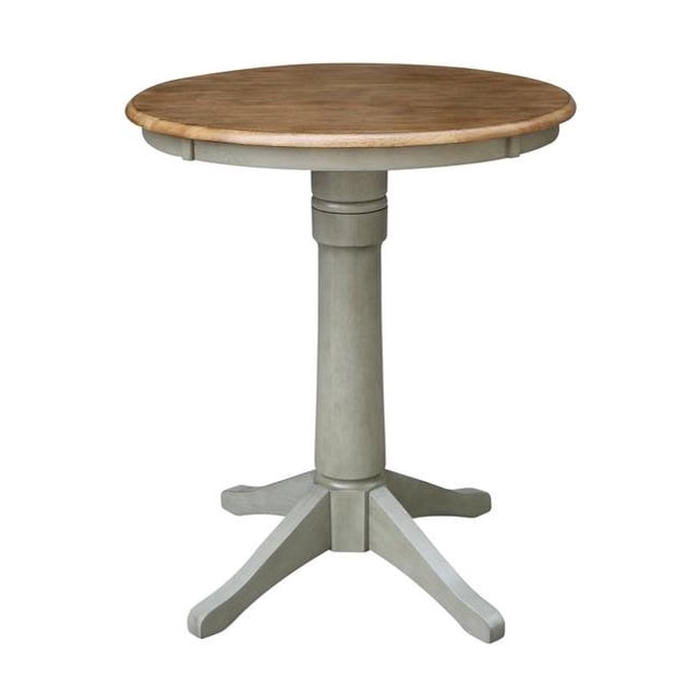 International Concepts K41-30RT-27B-6B Table à Pied Ronde de 30 Pouces avec Hauteur de Comptoir, Hickory & Pierre