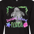 thumbnail image 4 of Inktastic Sanibel Island Florida Cute Swimming Manatee Long Sleeve T-Shirt, 4 of 5